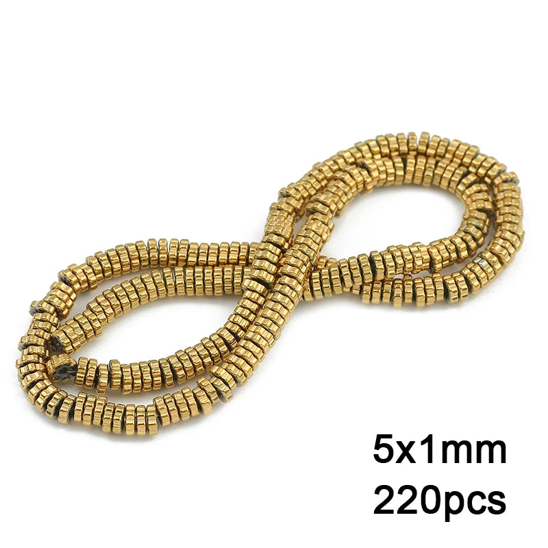 3A+ Retention Color Hematite Beads – Star & Heart Shapes, Gold-Plated Natural Stones for DIY Jewelry & Bracelets