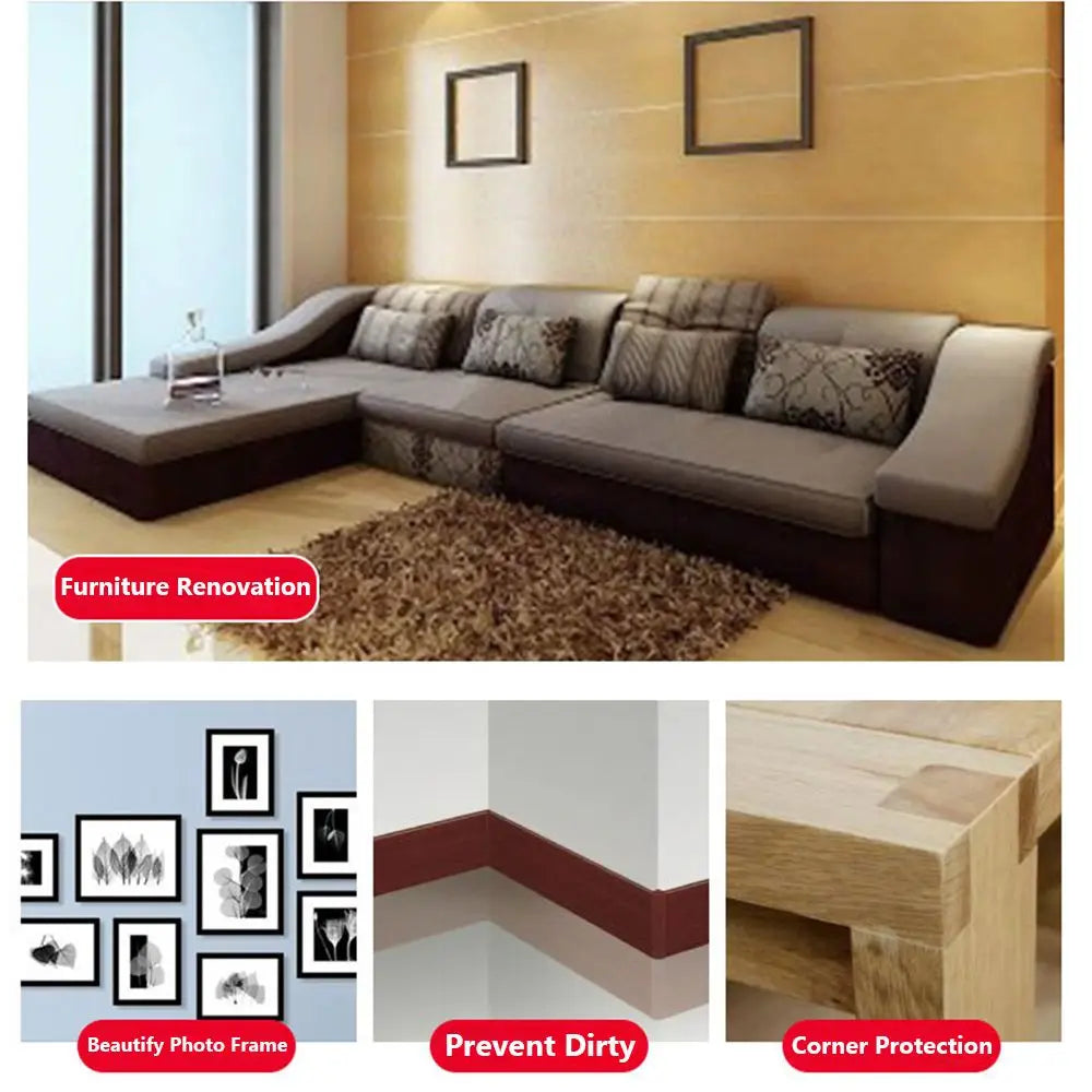 Wood Grain Repair Adhesive Tape - 5.7cm/8cm Floor Furniture Renovation Sticker for Skirting Lines Home Decor