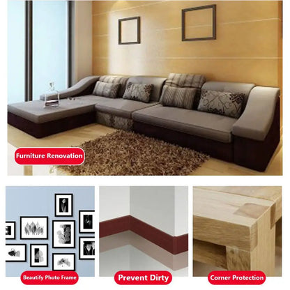 Wood Grain Repair Adhesive Tape - 5.7cm/8cm Floor Furniture Renovation Sticker for Skirting Lines Home Decor