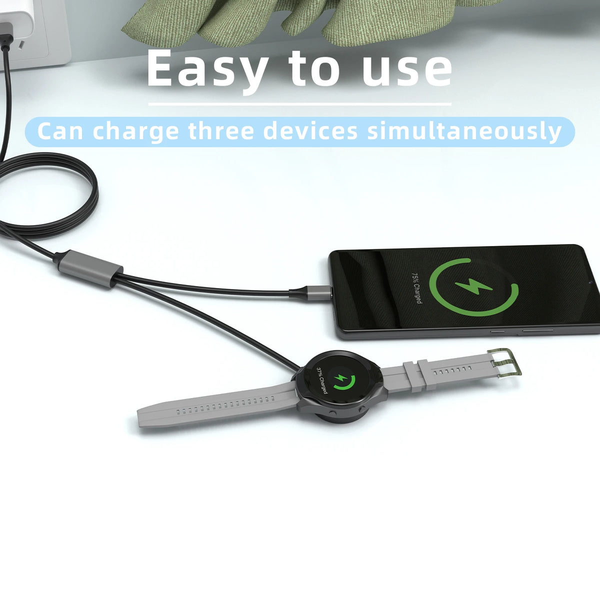 Samsung Galaxy Watch USB-C Fast Charger - PD 60W Charging Cable for Galaxy Watch Ultra, 7, 6, 6 Classic, 5, 5 Pro and Galaxy S25, S24, S23, Z Fold 6