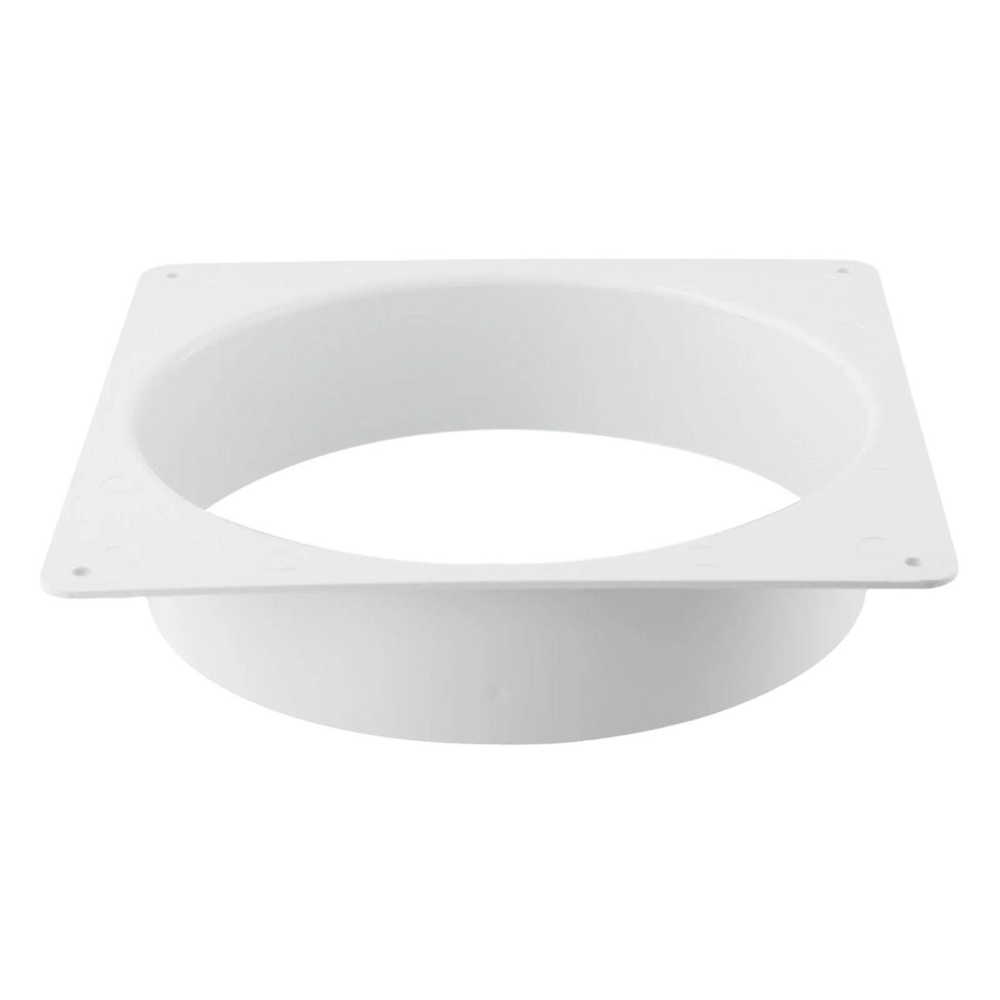 White Air Vent Duct Connector Flange – Straight Square Bottom Pipe for Easy Ventilation Duct Installation