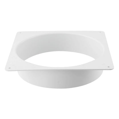 White Air Vent Duct Connector Flange – Straight Square Bottom Pipe for Easy Ventilation Duct Installation