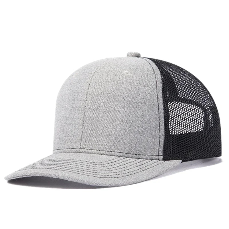 Unisex Curved Brim Trucker Hat - Breathable Summer Mesh Baseball Cap for Men & Women