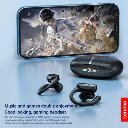 Lenovo XT80 Sports Wireless Earphones — TWS Bluetooth 5.3, HiFi Stereo, LED Power Display, Built-in Mic Headphones