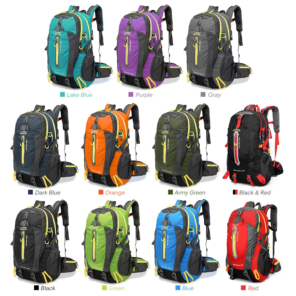 40L Water-Resistant Travel Backpack — Camping, Hiking, Trekking & Climbing Daypack with Laptop Compartment for Men & Women