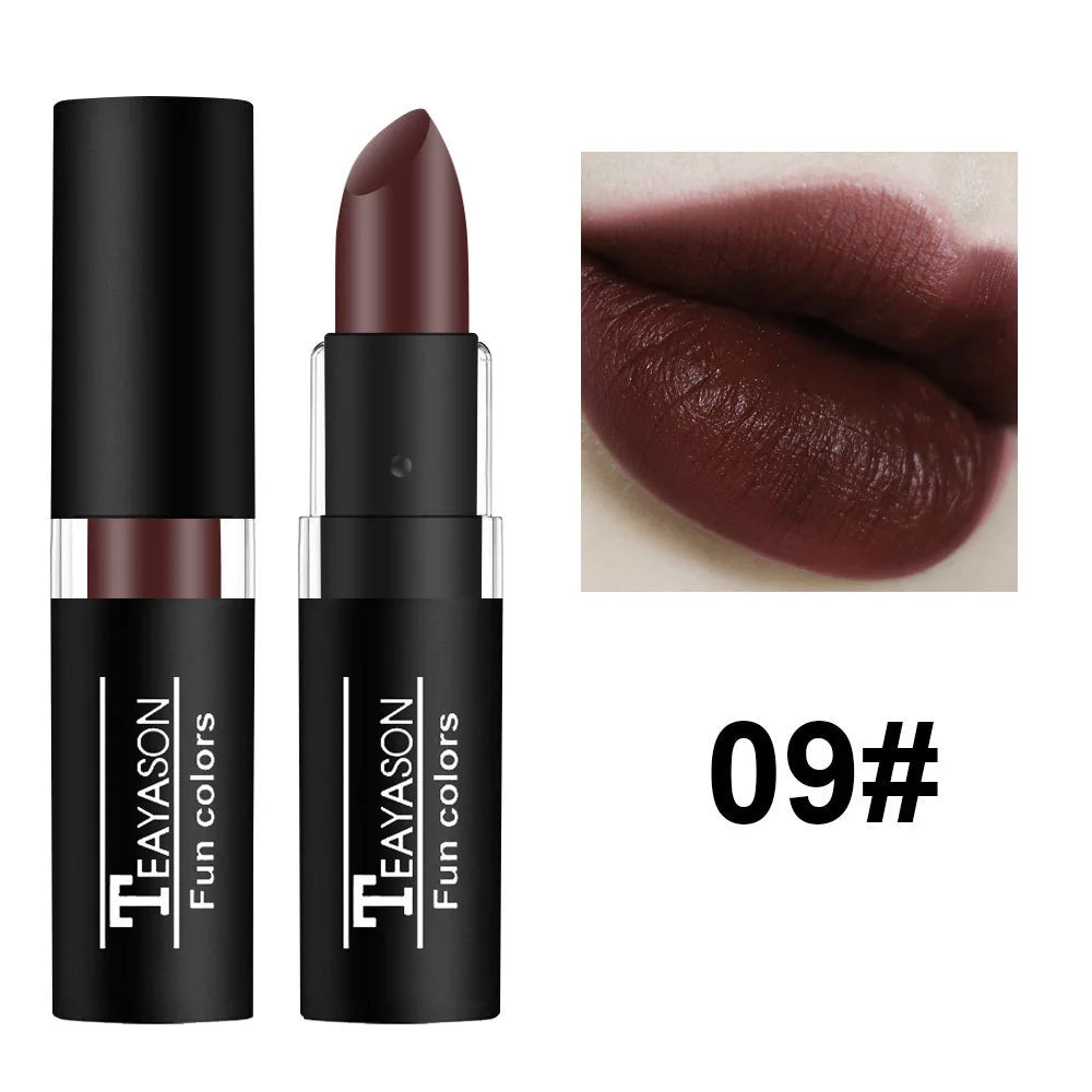 Punk Dark Wine Red Waterproof Lipstick – Easy Color Matte Red Lip Gloss for Facial & Body Painting
