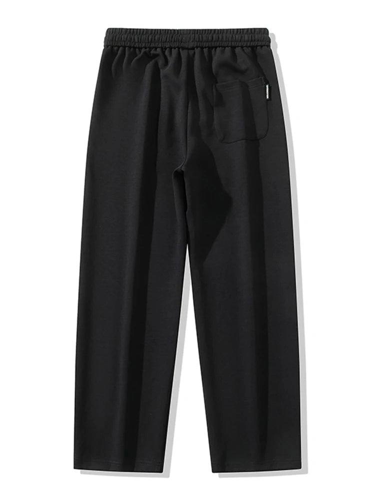 Men’s Wide Leg Cotton Sweatpants – Straight Fit Drawstring Casual Sports Track Pants, Big Size up to 8XL