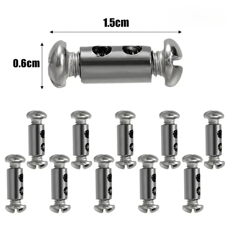 100/10PCS Steel Wire Rope Cable Clamps – Adjustable Metal & Copper Clips for 1.2–2.5mm Cables