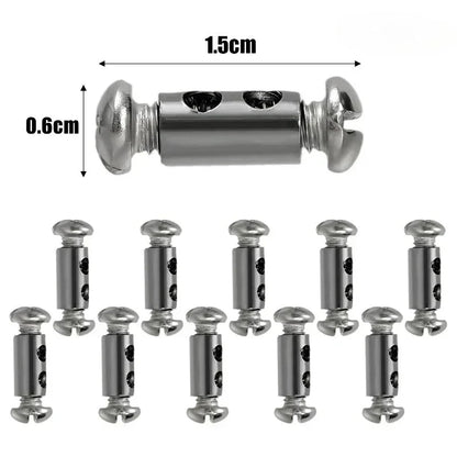 100/10PCS Steel Wire Rope Cable Clamps – Adjustable Metal & Copper Clips for 1.2–2.5mm Cables