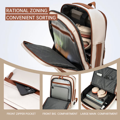 USB Rechargeable Laptop Backpack - Waterproof Large Capacity Unisex School & Travel Bag
