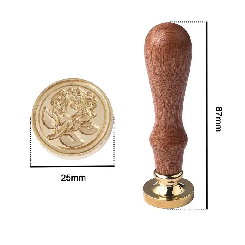 Vintage Copper Wax Seal Stamp – Curlicue Rose for DIY Scrapbooking, Invitations & Envelopes