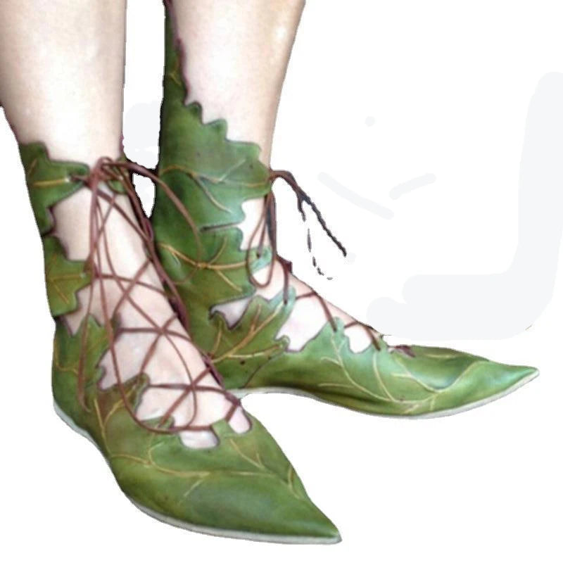 2023 Medieval Gothic Elf Witch Lace-Up Shoes – Retro Cosplay Boots for Women & Men, Carnival and Party Accessories