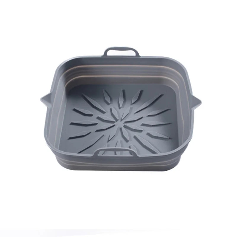 Silicone Air Fryer Liner & Reusable Baking Tray – Square Basket Mat for Oven, Pizza, and Dish Pan Inserts