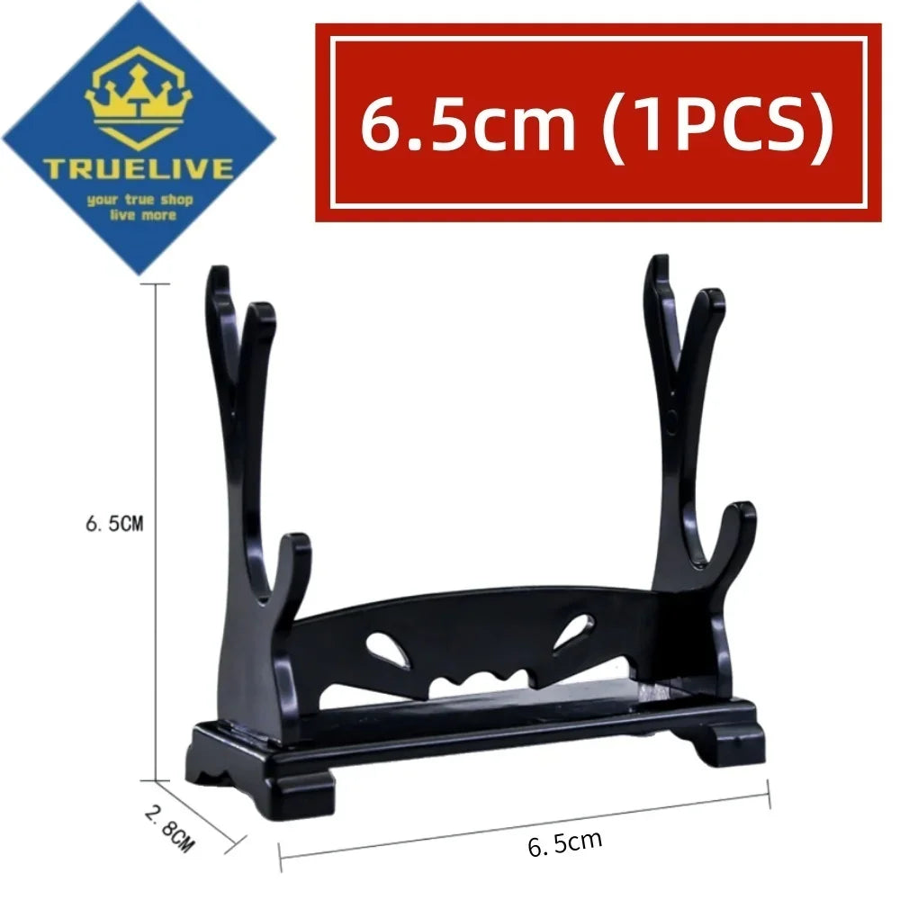 1-4 Tier Wooden Katana & Sword Display Stand Rack – Samurai Holder for Cosplay Swords, Knives & Magic Wand Storage Organizer