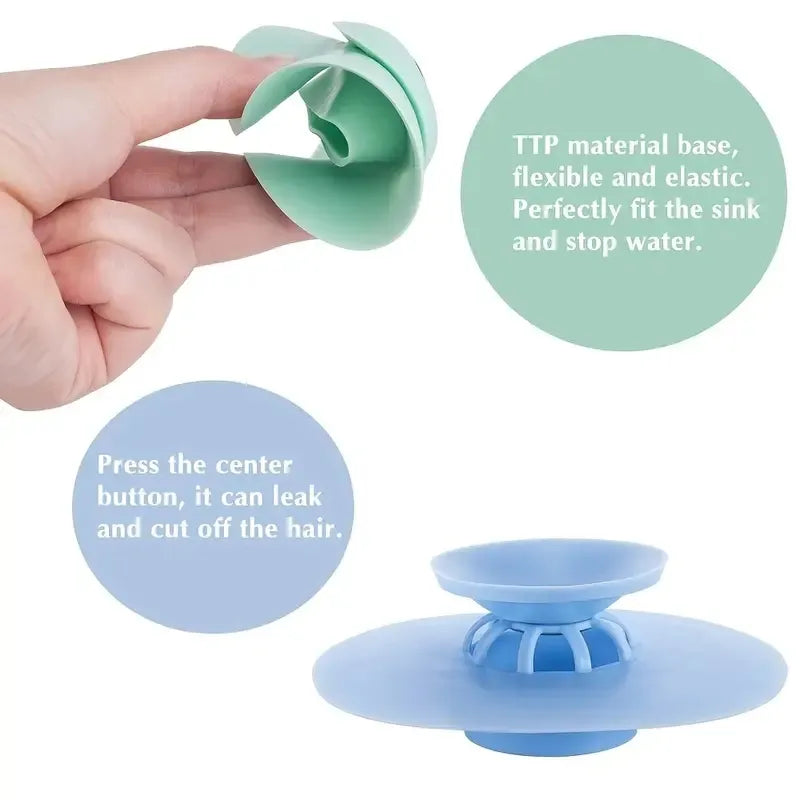  Push-type Sink Stopper & Floor Drain  for a Clog-Free