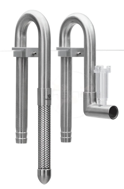 AQUAPRO Mini Stainless Steel Skimmer – Inlet & Outlet Pipes for Aquarium Fish Tanks, Filtro Accessories