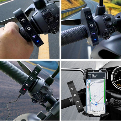 Kebidumei Bluetooth 5.3 Handlebar Remote Controller - Waterproof Wireless Media Control for Motorcycle Helmet Headsets