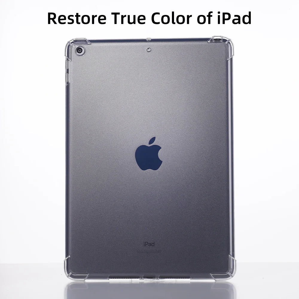Transparent TPU iPad Case - Protective Cover for iPad Air 11 M2, Pro 11/13 M4, 7th–10th Gen, Air 3–5 & Mini 6