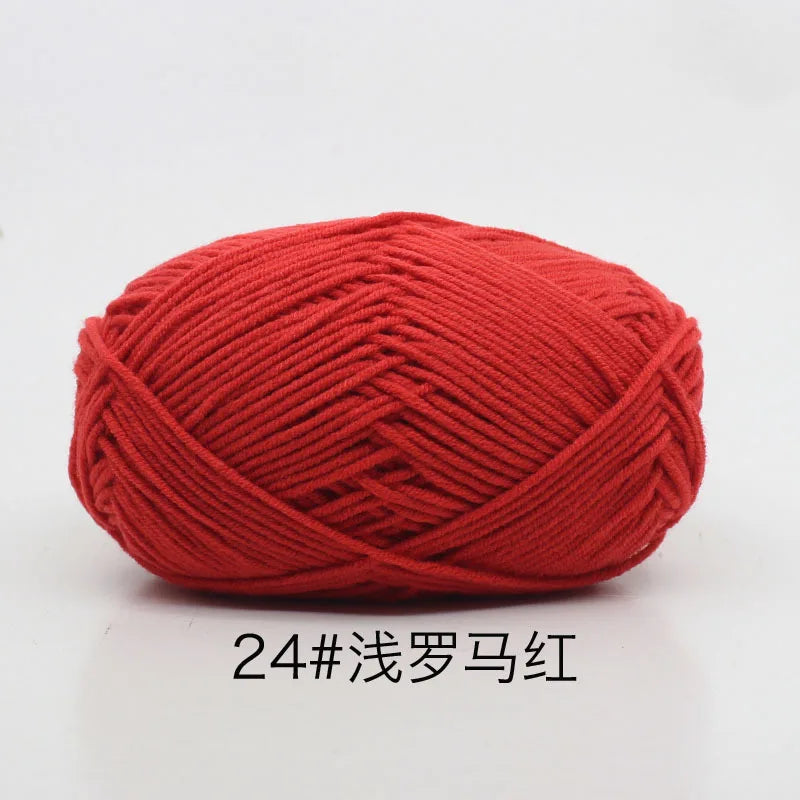 40-50g/Set 4ply Milk Cotton Knitting Yarn – Dyed Lanas for Crochet, Sweaters, Hats & Dolls, Affordable Craft Supplies