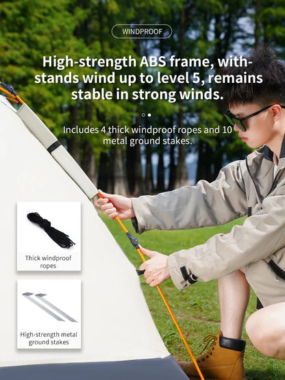 Outdoor Folding Tent – Fully Automatic Quick Open, 3-4 Person Self-Driving Camping Tent, Rain & Sun Proof, Portable