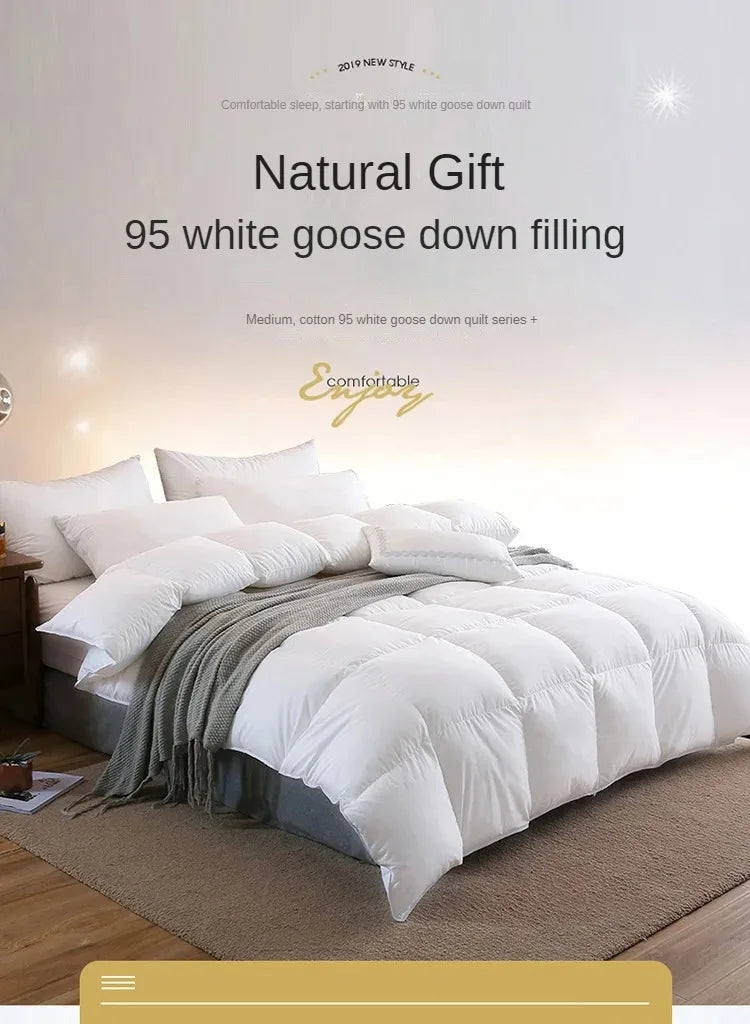95% White Goose Down Duvet – Five-Star Hotel Quality, Warm Double or Single Goose Down Comforter