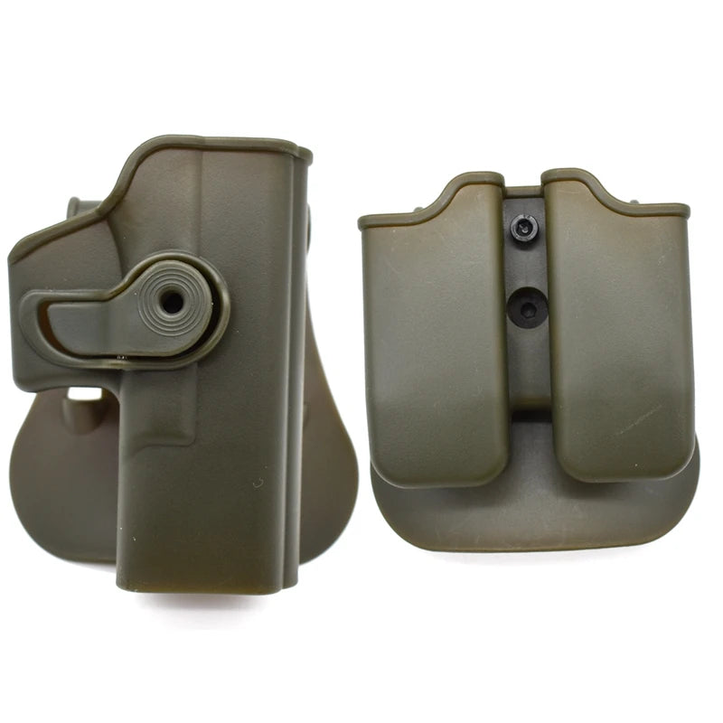 Left Hand Gun Holster – IMI Glock Pistol Case for Gen 1-4 Glock 17, Waist Holster with 9mm Mag Pouch, Hunting Accessories