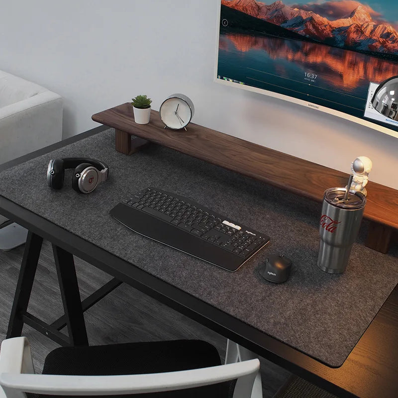 Large Wool Felt Computer Desk Mat: Soft Breathable Laptop Anti-Slip Pad - Ideal for Gamers, Comfortable for Cold Weather