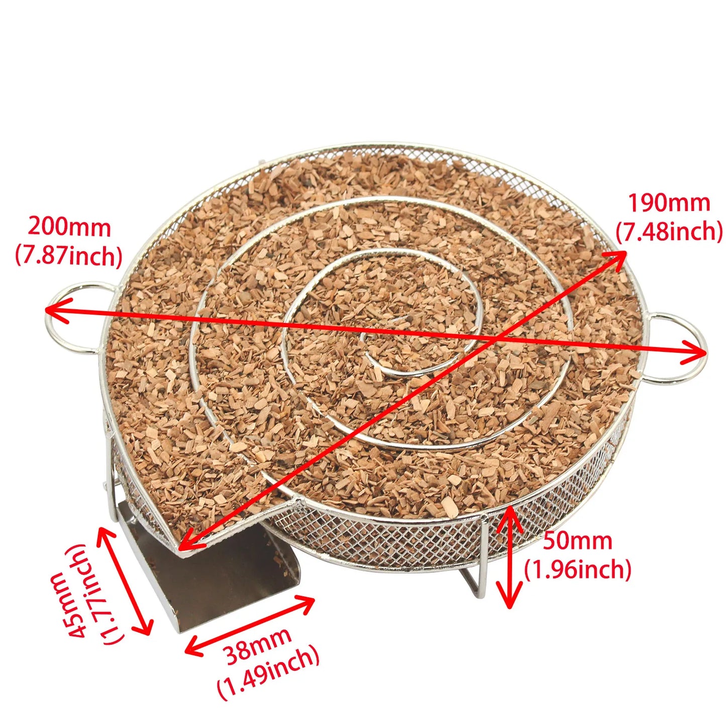 Cold Smoke Generator for Charcoal Barbecue - 7.87/13.38 Inch Round Meshes - Apple Wood Chips Smoker BBQ Grill Accessories for Salmon
