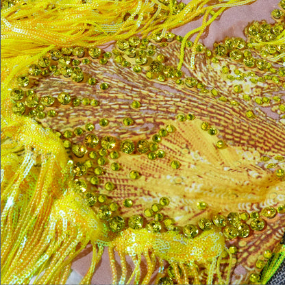 Sparkly Rhinestone Sequin One-Shoulder Bodysuit - Fringe Stage Party & Dance Performance Outfit
