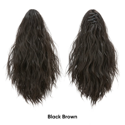 13-Inch Premium Synthetic Curly Claw Clip Ponytail – Blonde Brown Short Hairpiece, Fake Hair Extensions P064