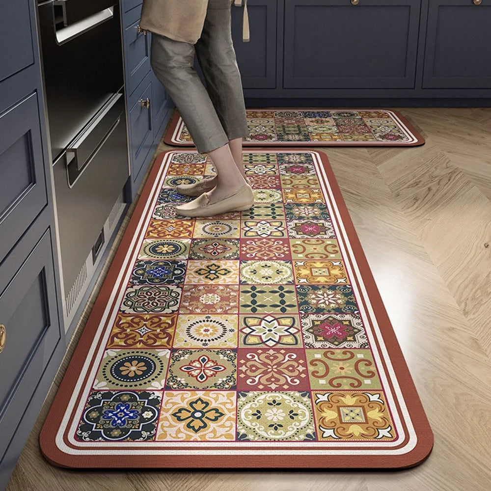 Absorbent Non-Slip Kitchen Mat – Printed Area Rug for Hallway, Living Room, Bedroom & Entrance
