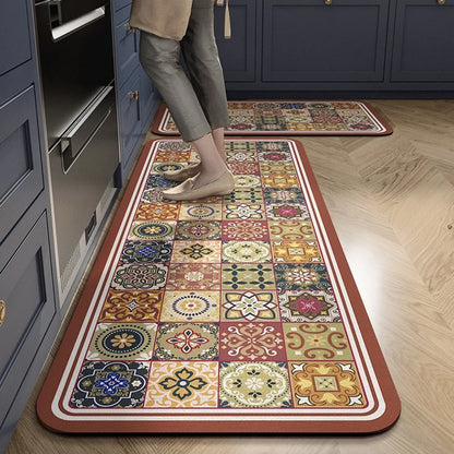 Absorbent Non-Slip Kitchen Mat – Printed Area Rug for Hallway, Living Room, Bedroom & Entrance