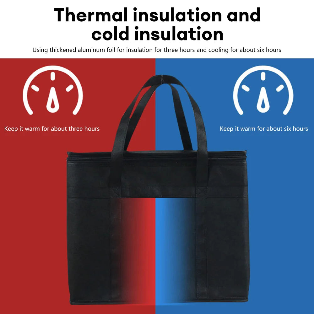 Insulated Thermal Cooler Bag — Large Drink & Food Storage Bag with Zipper, Chilled Lunch Box for Picnic & Meal Storage