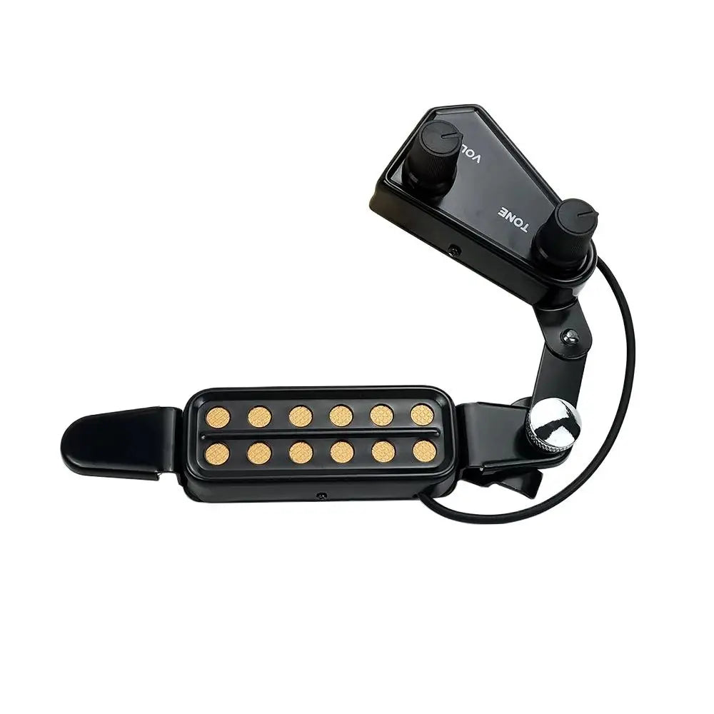 12-Hole Acoustic Guitar Sound Hole Magnetic Pickup – Transducer with Tone & Volume Control and Audio Cable for Amplified Sound System
