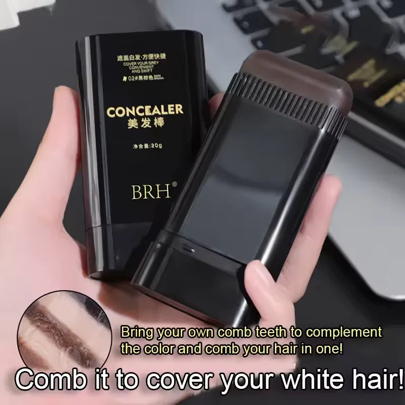 2-in-1 Hair Dye Stick with Comb - Quick Gray Coverage and Easy Temporary Hair Color