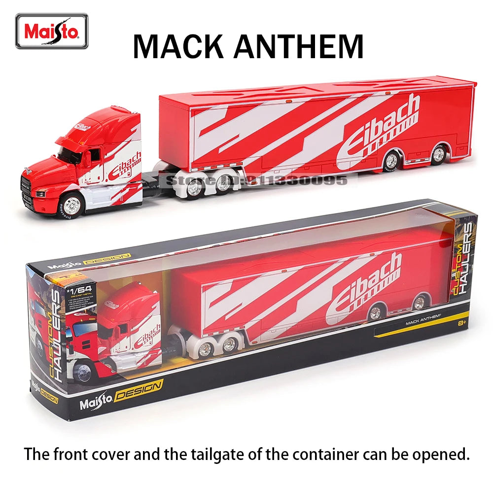 Maisto 1:64 Mack Anthem & LoneStar Trailer Model — Alloy Diecast Transport Simulation Car Collection
