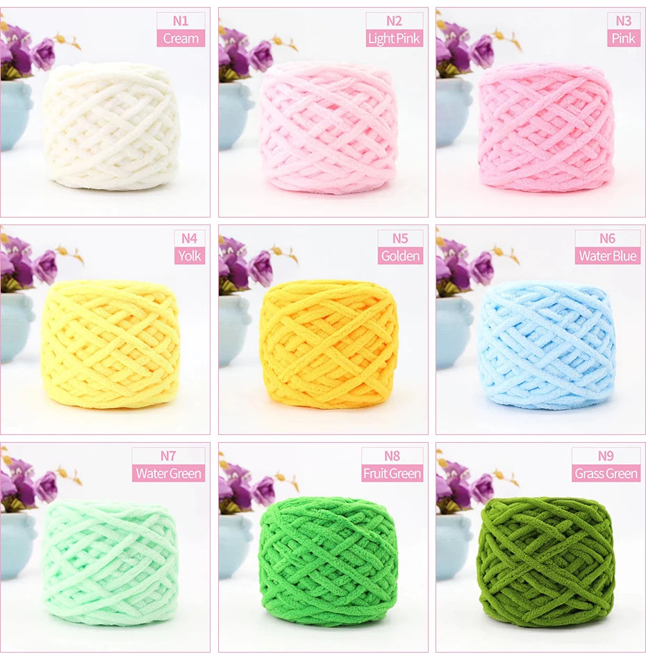 QJH Chunky Blanket Yarn – Luxury Thick Polyester Jumbo Knitting & Crochet Yarn for Blankets & Pillows, 100g Ball