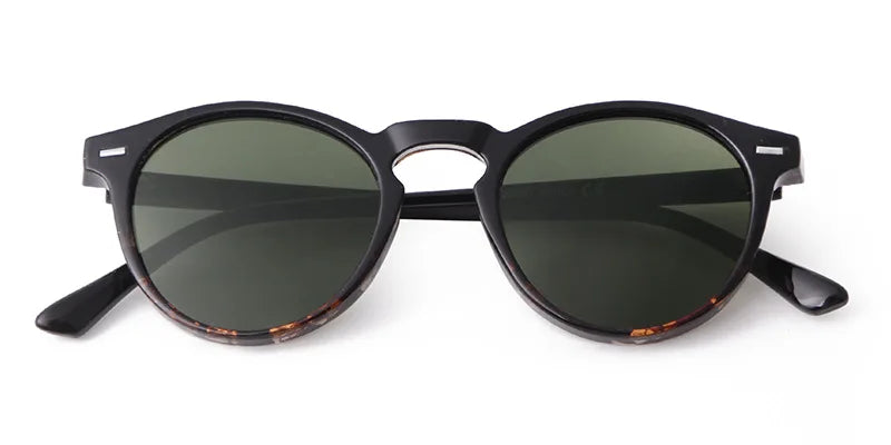 Vintage Round Sunglasses – 2024 Fashion Design for Men & Women, Retro Rivet Yellow & Blue Lens, Square Sun Glasses