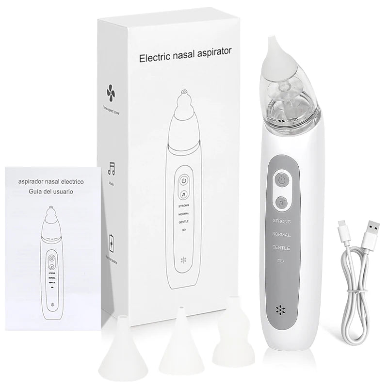 Rechargeable Electric Baby Nasal Aspirator - Gentle Nose Cleaner for Infant Nasal Care