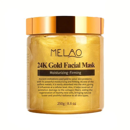 MELAO 24K Gold Collagen Face Mask – Moisturizing & Brightening Facial Treatment for Glowing Skin
