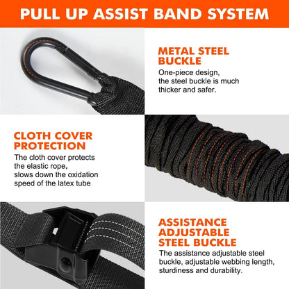 Pull-Up Assist Band with Elastic Rope – Home Fitness Power Trainer for Men, Latex Resistance Pull Bar