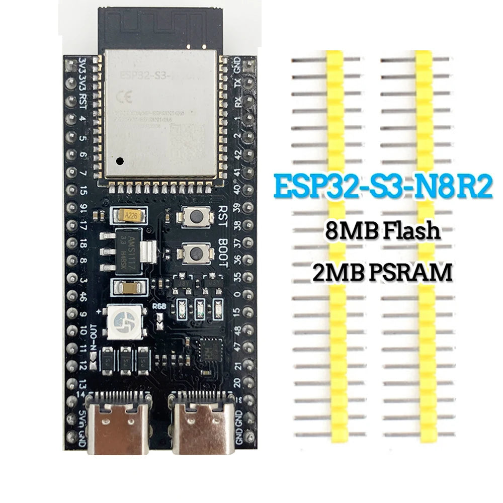 ESP32-S3 WROOM-1 Development Board - 44-Pin WiFi Bluetooth Module with 16MB Flash & 8MB PSRAM for Arduino IDE