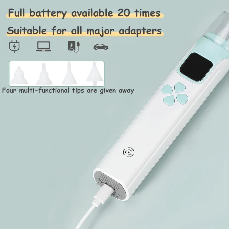 3-in-1 Rechargeable Nasal Aspirator - Portable Electric Nose Cleaner for Babies and Children