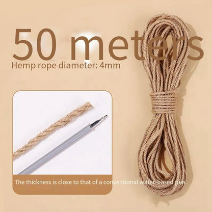 Natural Sisal Rope for Cat Scratchers – 20/50M, 4/6/8MM DIY Toy, Scratching Post & Furniture Protector