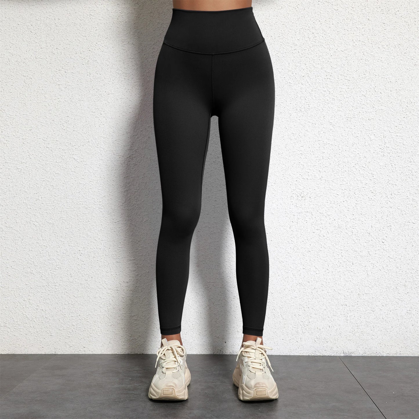 Women's High Waist Yoga Leggings - Solid Color 25" Soft Stretch Gym Training Pants Plus Size Athletic Sportswear