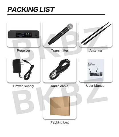 QLXD4 Beta58A Wireless Microphone — 500/600MHz UHF Professional Handheld Mic for Stage, Karaoke & Singing Performance