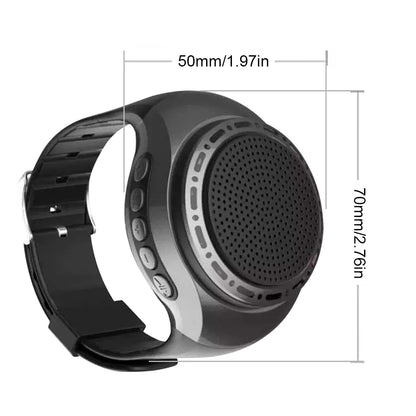 New U6 Wrist Watch Bluetooth Speaker - Portable Outdoor Sports Running Wearable Mini Speaker with FM Radio and Wireless Subwoofer