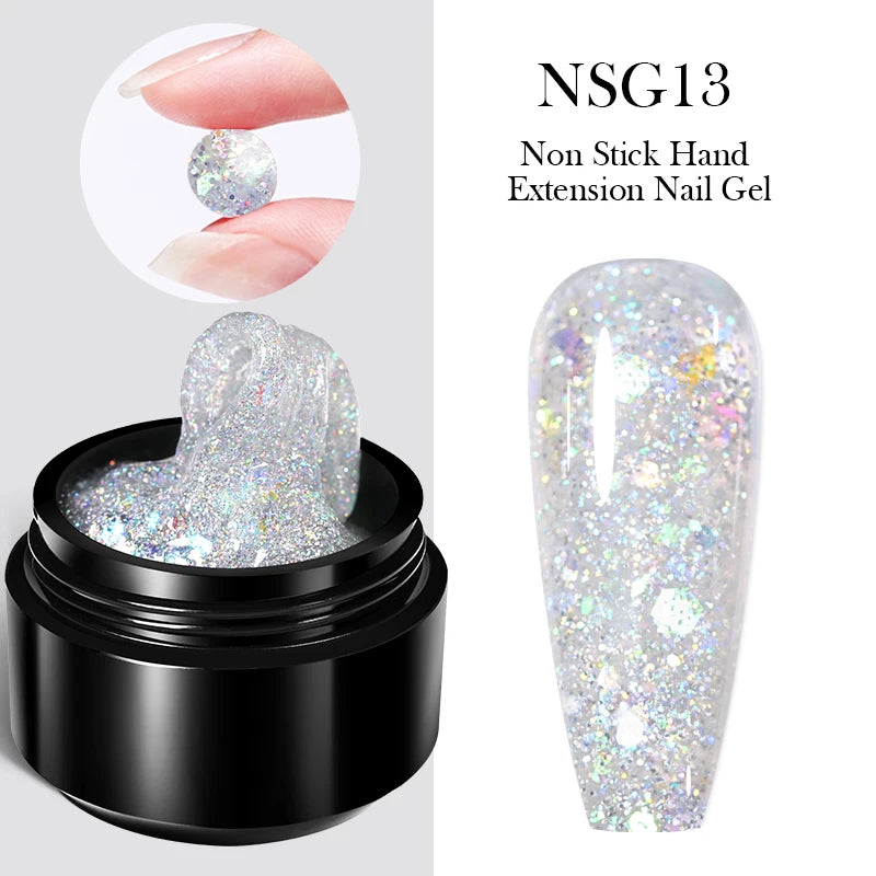 BORN PRETTY 15ml Clear Non-Stick Hand Extension Gel - 3D Shaping Nail Art, Milky Jelly Hard Gel for Fake Nails
