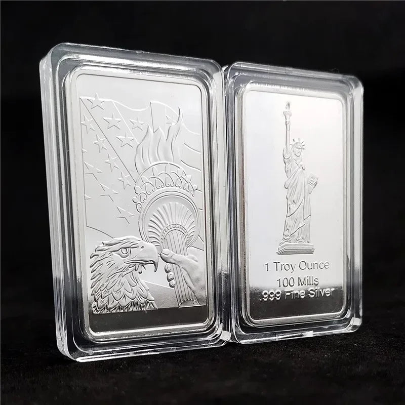 1 Troy Ounce Silver Bullion Bar Replica – Collectible Coins from Various Countries, Gift Copy