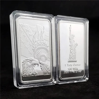 1 Troy Ounce Silver Bullion Bar Replica – Collectible Coins from Various Countries, Gift Copy